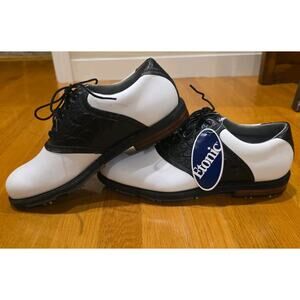 Etonic Dri Lite 400 Waterproof Black/White Size 9.5 Golf Shoes NWT